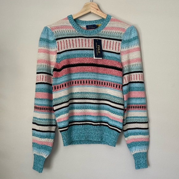 Polo Ralph Lauren Striped linen Blend Pullover Sweater - Picture 3 of 13